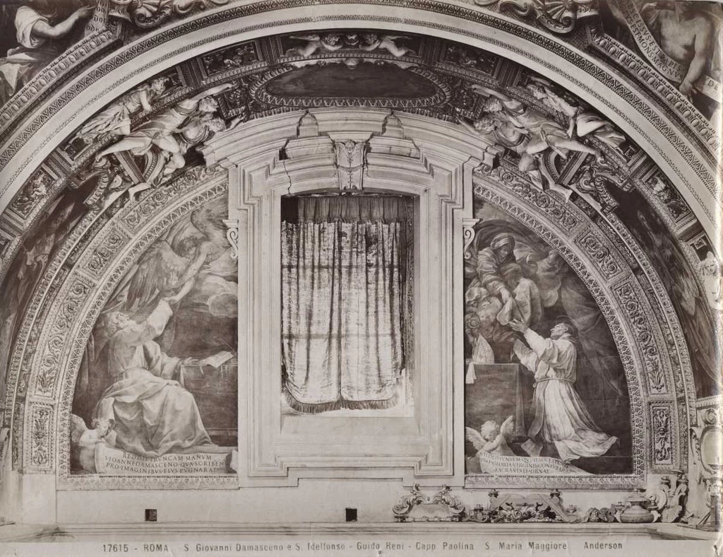 251-San Giovanni Damasceno guarito da un angelo, Apparizione della Madonna a sant'Ildefonso, Basilica di S. Maria Maggiore 